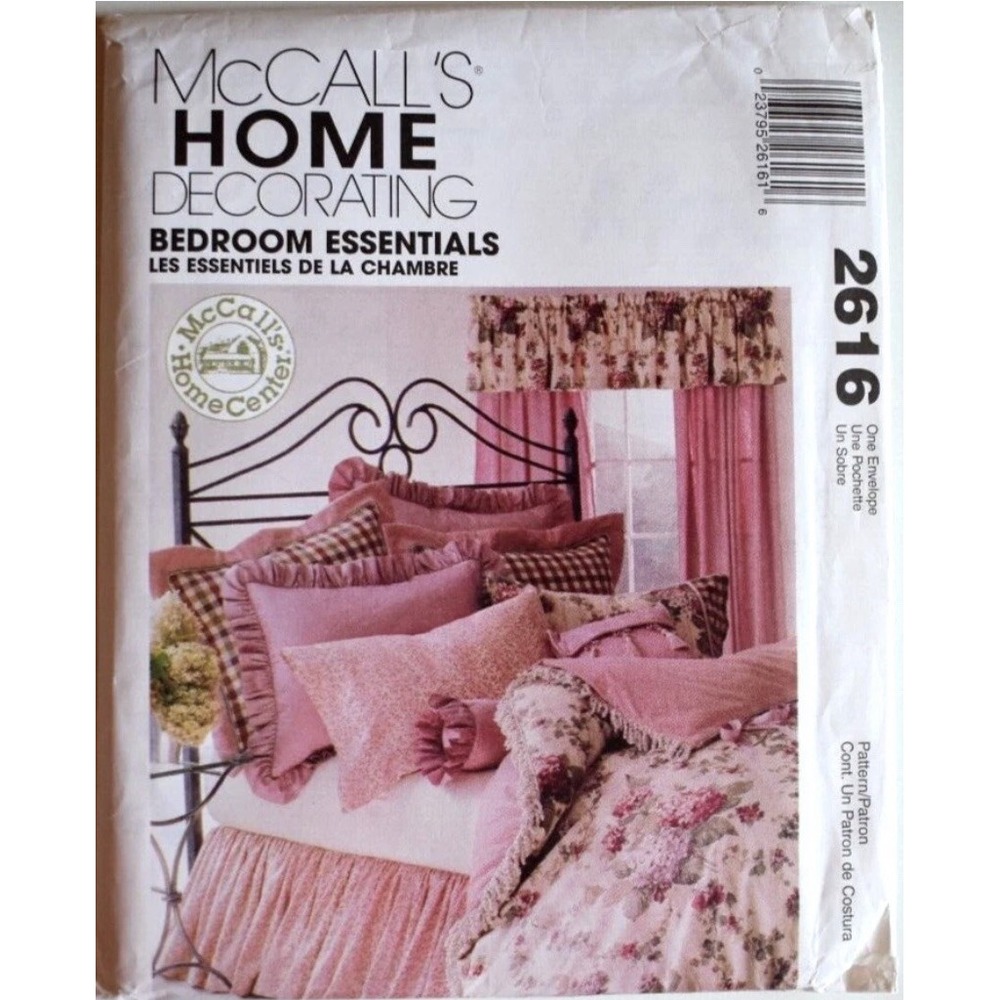 McCalls 2616 Bedroom Home Decorating Pattern Curtains Bedding Vintage 2000 Uncut